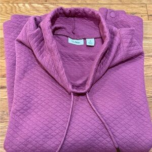 L.L. Bean Quilted Hoodie in Pink